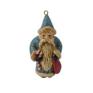 Blue Santa Christmas 3.5" Old Fashioned Tree Ornament Candy